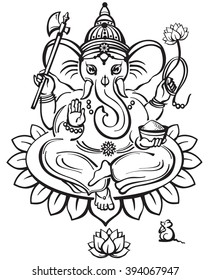 Indian Hinduism God Lord Ganesha Vector Stock Vector (Royalty Free ...