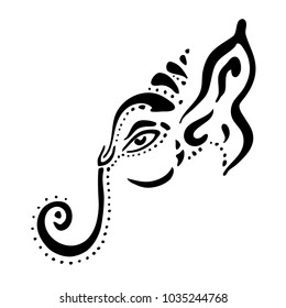 Hindu God Lord Ganesha. Ganapati. Vector hand drawn illustration