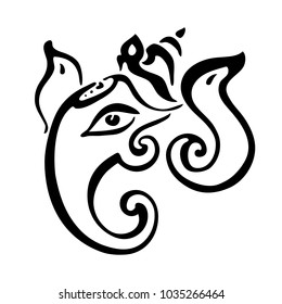 Hindu God Lord Ganesha. Ganapati. Vector hand drawn illustration