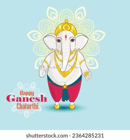 Hindu god lord Ganesha vector illustration.