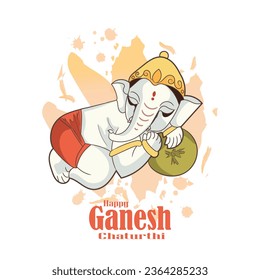 Hindu god lord Ganesha vector illustration.