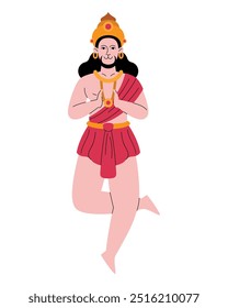 hindugott lord hanuman cartoon einzeln