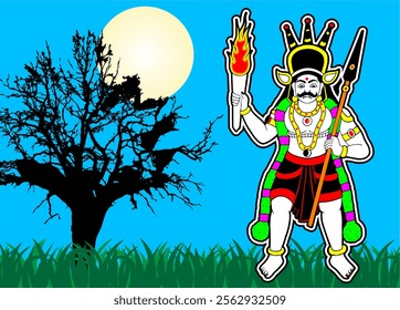 Hindu God Lord Karuppa Vector Art