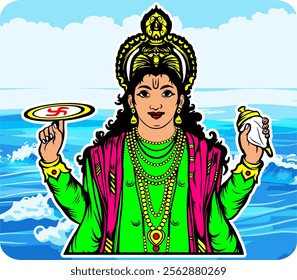 Hindu God Lord Krishna Illustration Vector Art