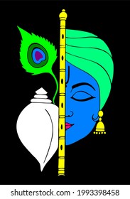 Hindu God Lord Krishna Vector Art