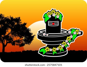 Hindu God Lord Shiva Linga Vector Art