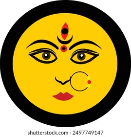 Dios hindú Maa Durga Foto de stock de Vector facial