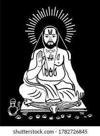 Hindu God Raghavendra Vector Art