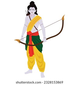 hindu god rama with bow and arrow