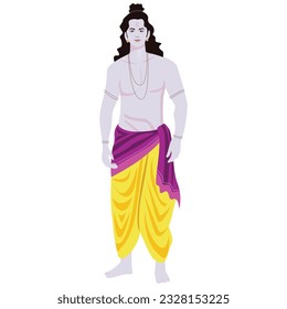 hindu god rama in standing position vector