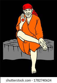 Hindu God Saibaba Vector Art