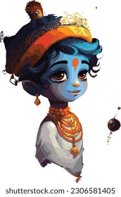 Hindu god shree krishna painting high quilty