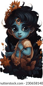 Hindu god shree krishna painting high quilty