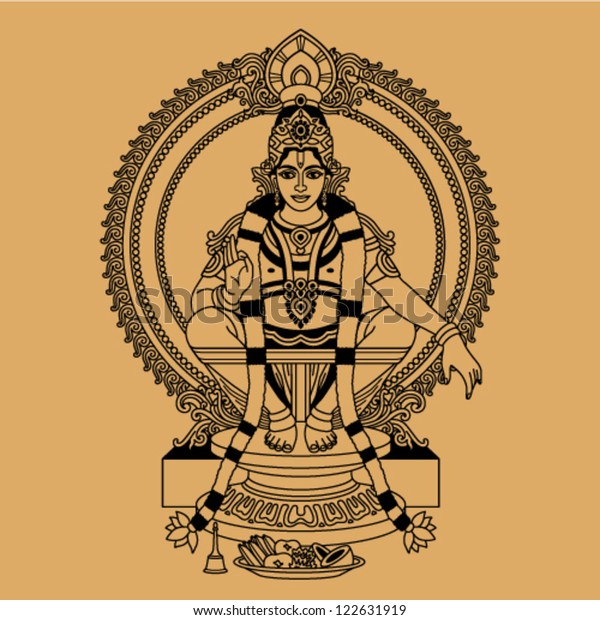 Hindu God Sitting On Throne On Stock Vector (Royalty Free) 122631919