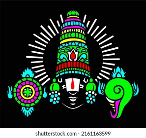 Hindu God Tirupati Stock Vector Art
