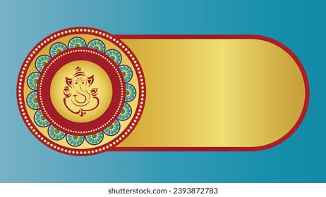 Hindu God Vinayaga Ganapati with traditional background vector illustration	