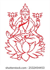 hindu godess maa laxmi vector art