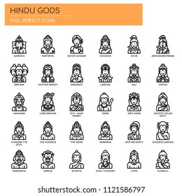 Hindu Gods , Thin Line and Pixel Perfect Icons