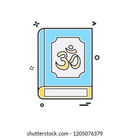 Hindu Holy book icon design vector 