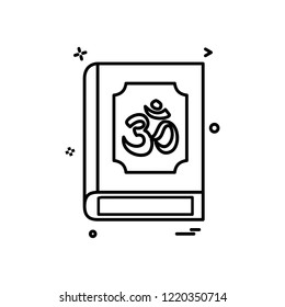 Hindu Holy book icon design vector 