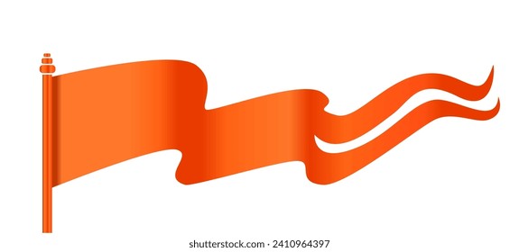 Hindu holy flag with orange color. Bhagwa flag on white background.