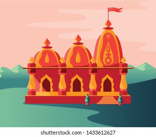 Hindu holy  temple with mountain background