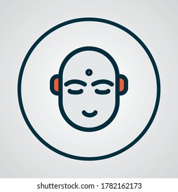 Hindu human icon colored line symbol. Premium quality isolated character element in trendy style.