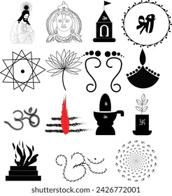 Hindu Icon Black Vector Stock Photo
