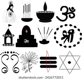 Hindu Icon Black Vector Stock Photo