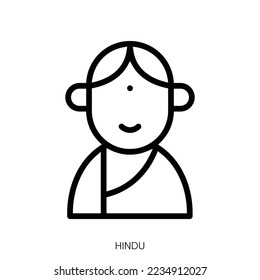 hindu icon. Line Art Style Design Isolated On White Background