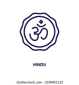 hindu icon from religion collection. Thin linear hindu, indian, festival outline icon isolated on white background. Line vector hindu sign, symbol for web and mobile