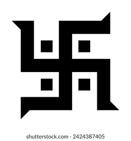 Icono de 卐 hindú. Icono de la esvástica hindú. Vector.