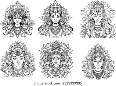 Hindu lord maa laxmi images and white background