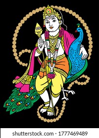 Hindu Lord Muruga Vector Art