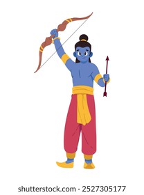 hindu lord rama com seta em arco isolada