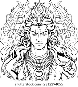 Hindu lord shiva mahakaal black and white images
