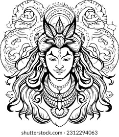 Hindu lord shiva mahakaal black and white images