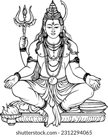 Hindu lord shiva mahakaal black and white images