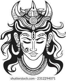 Hindu lord shiva mahakaal black and white images
