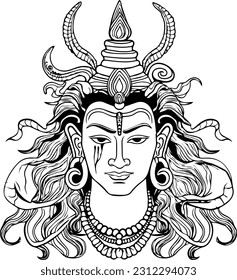 Hindu lord shiva mahakaal black and white images