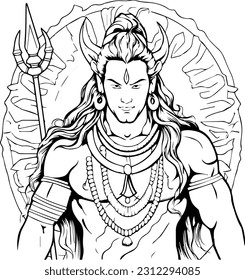 Hindu lord shiva mahakaal black and white images