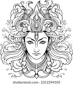 Hindu lord shiva mahakaal black and white images