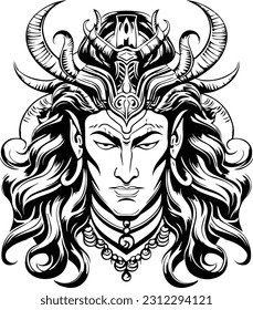 Hindu lord shiva mahakaal black and white images