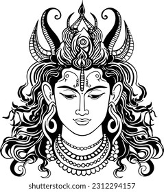 Hindu lord shiva mahakaal black and white images