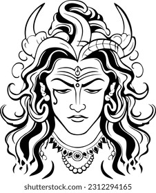 Hindu lord shiva mahakaal black and white images