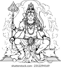 Hindu lord shiva mahakaal black and white images