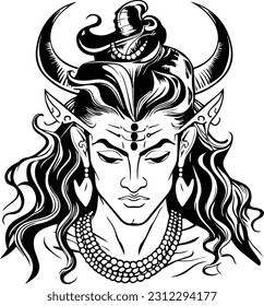 Hindu lord shiva mahakaal black and white images