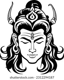 Hindu lord shiva mahakaal black and white images