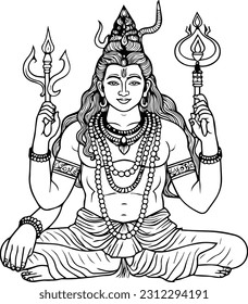 Hindu lord shiva mahakaal black and white images