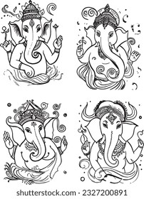 Hindu lord shree ganesha vector images